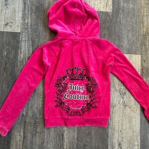 Juicy Couture Hot Pink Hoodie with Crown Design